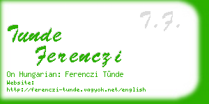 tunde ferenczi business card
