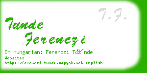 tunde ferenczi business card